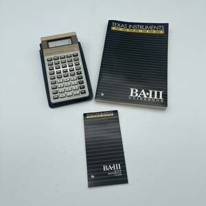 Vintage TI BA-III Executive Business Analyst Calculator wGuidebook & Reference G